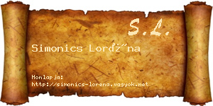 Simonics Loréna névjegykártya